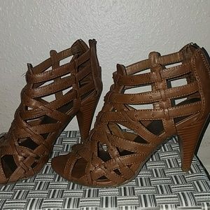 Cute brown strappy heels